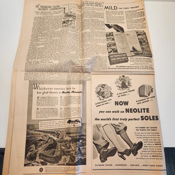 NY Times Section 4 Week in Review April 15, 1945 Commander in Chief Passes - Picture 7 of 7